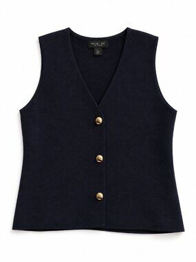 Rachel Zoe Sweater Vest with Gold buttons